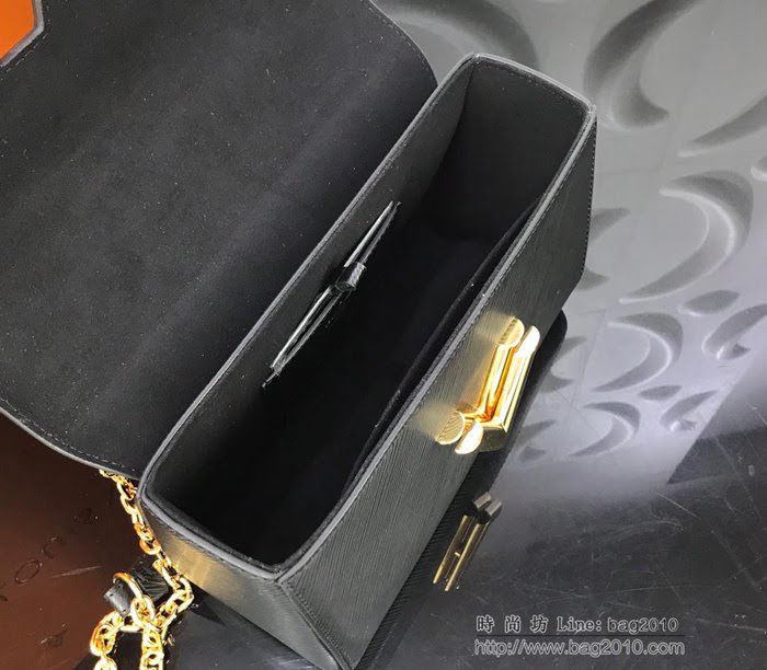 路易威登LV女包 頂級原單 M53762黑 2019年春夏 高定系列 Twist中號手袋 鑲綴別致圖案 鏈條肩背 斜挎包  ydh2685